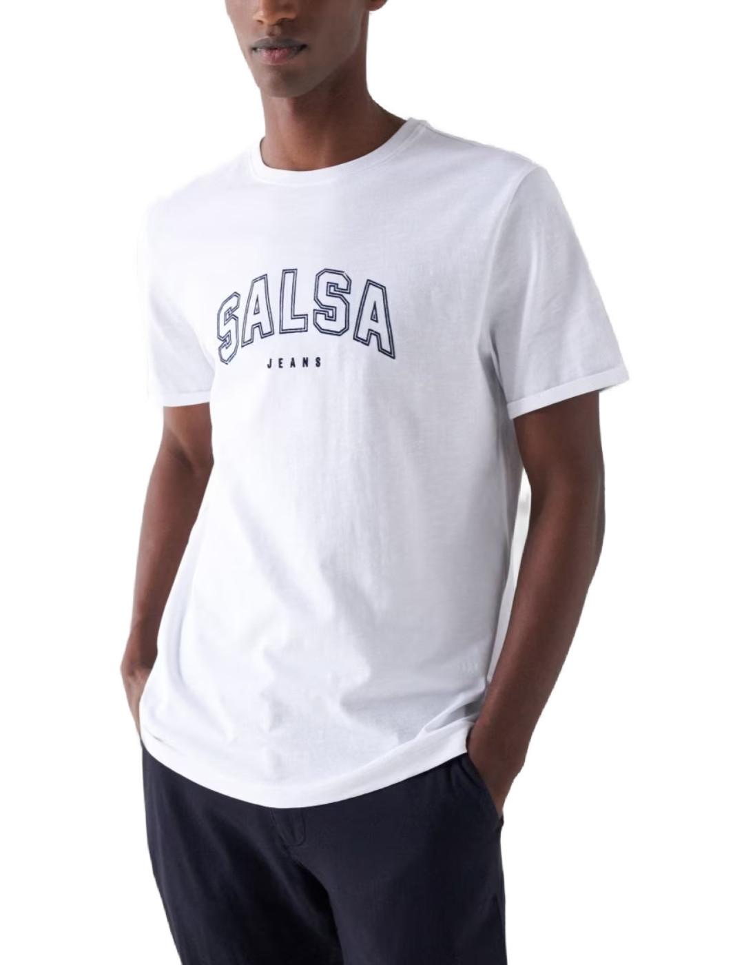Camiseta Salsa blanca logo manga corta de hombre