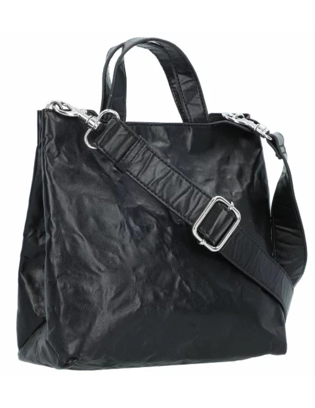 Bolso bandolera Replay negro efecto arrugado para mujer