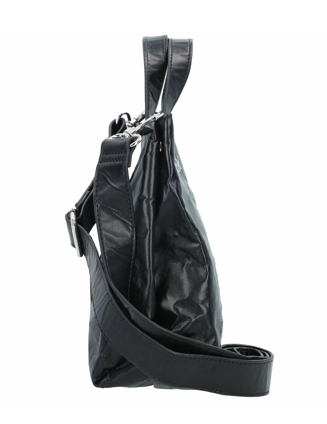 Bolso bandolera Replay negro efecto arrugado para mujer