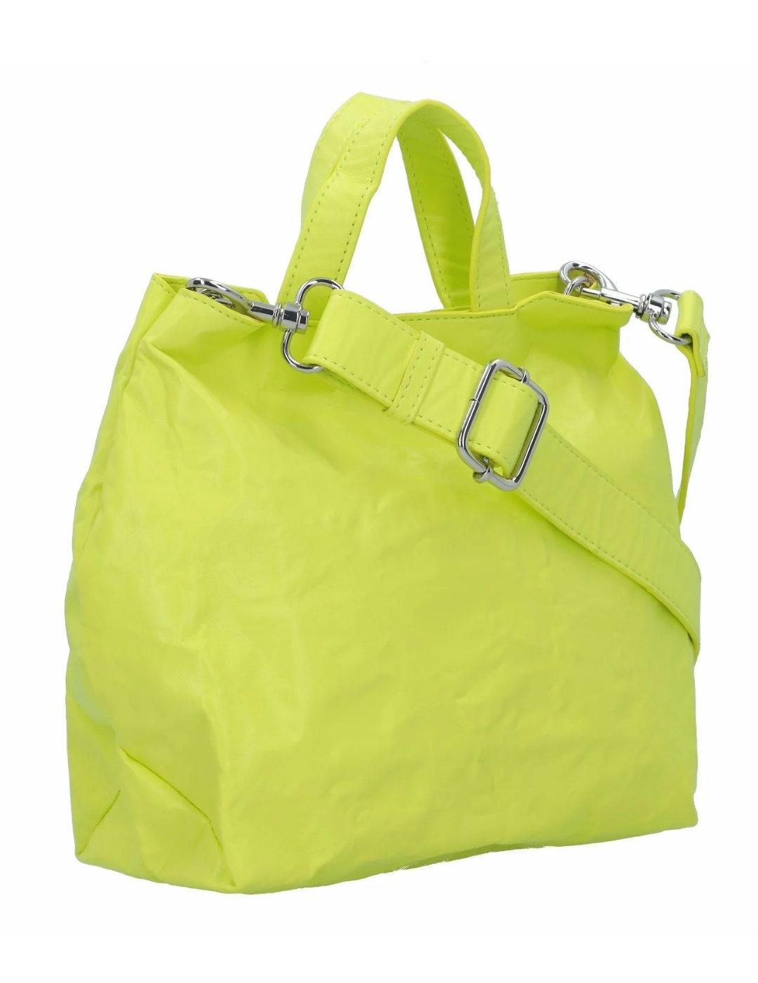 Bolso bandolera Replay amarillo fosforito con asas de mujer