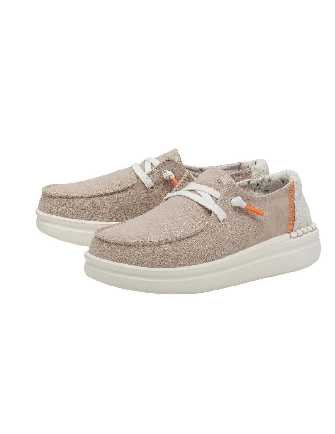 Mocasín HeyDude Wendy beige para mujer