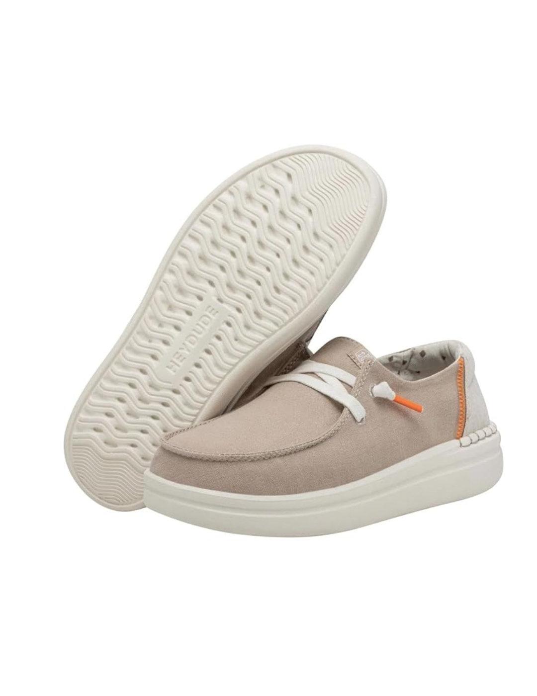 Mocasín HeyDude Wendy beige para mujer