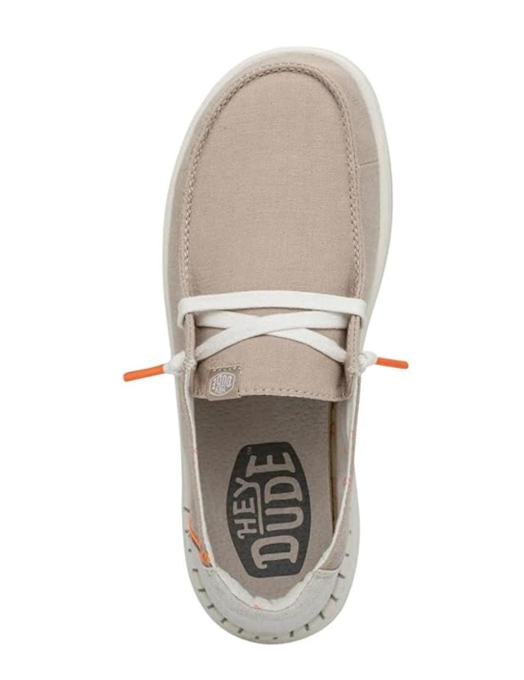 Mocasín HeyDude Wendy beige para mujer