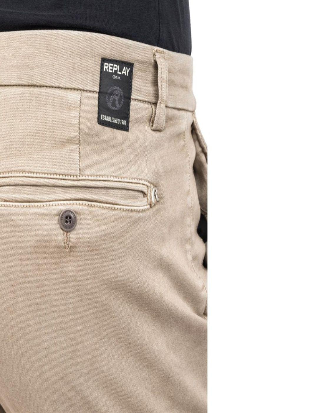 Chino Replay Hyperflex Zeumar beige para hombre-&