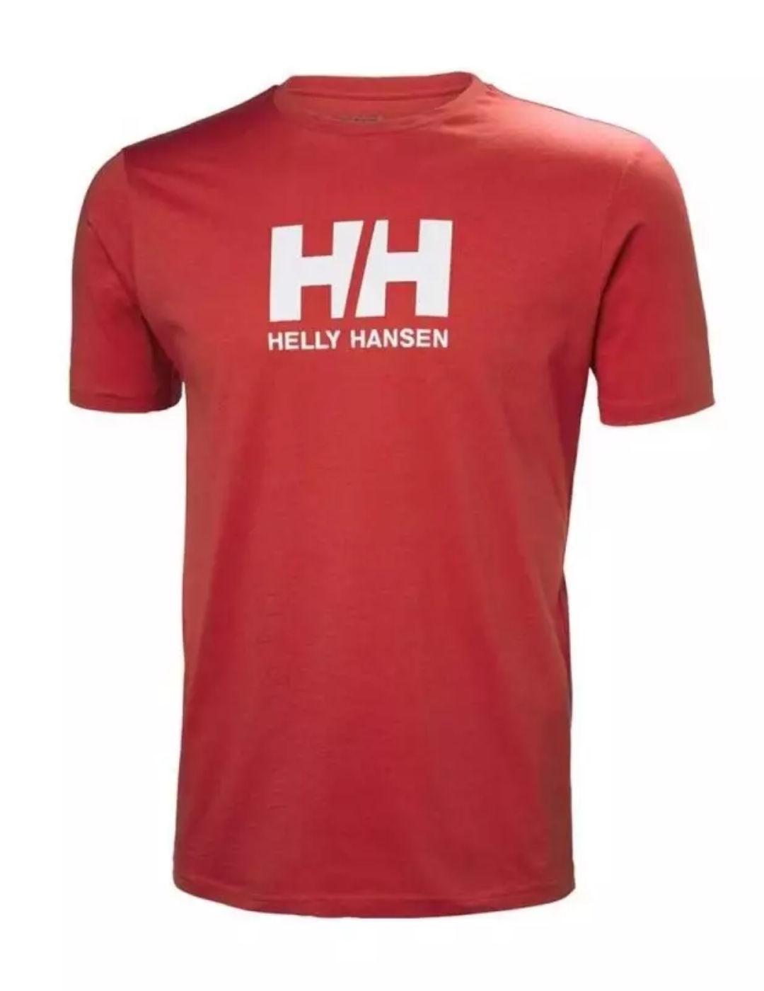 Camiseta Helly Hansen roja logo manga corta de hombre