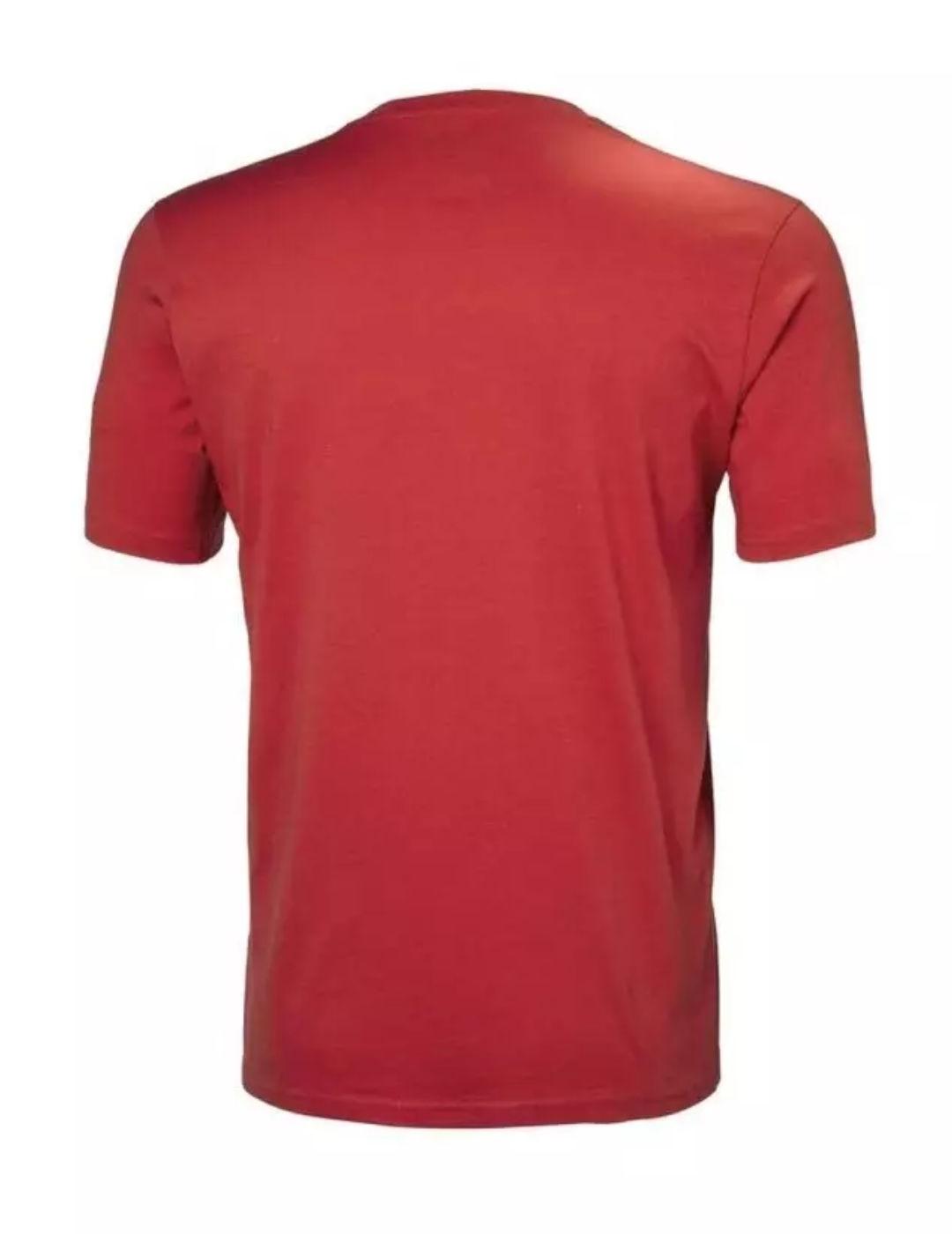 Camiseta Helly Hansen roja logo manga corta de hombre