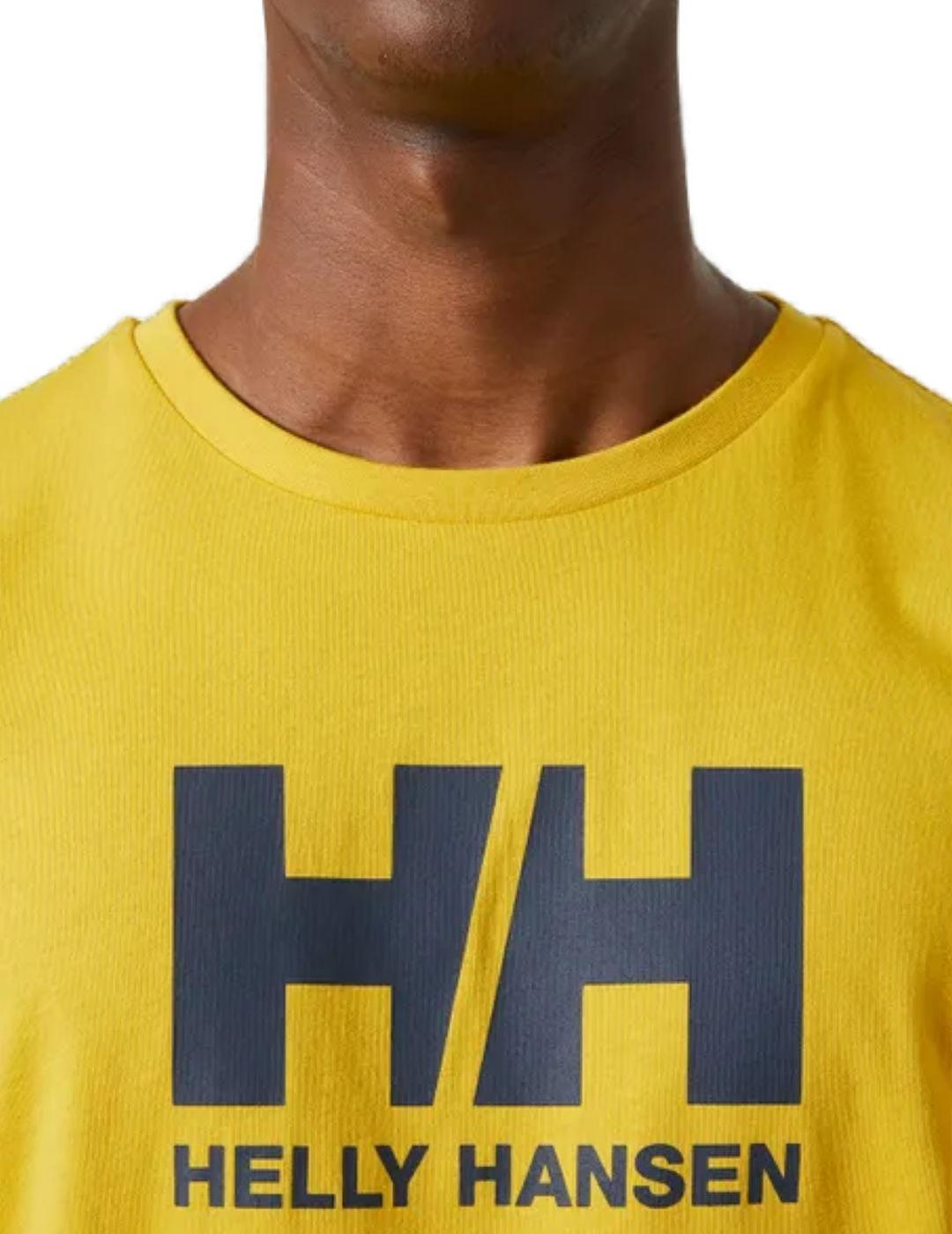 Camiseta Helly Hansen Logo amarilla manga corta para hombre