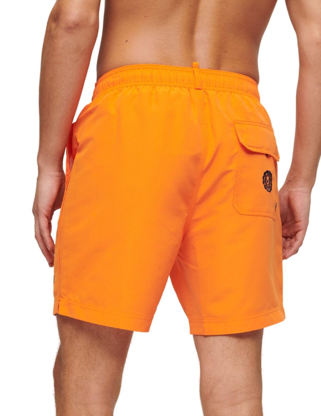 Bañador Superdry Polo naranja regular para hombre