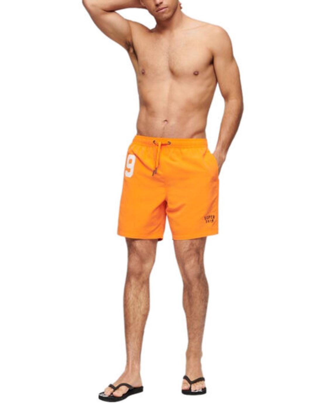 Bañador Superdry Polo naranja regular para hombre