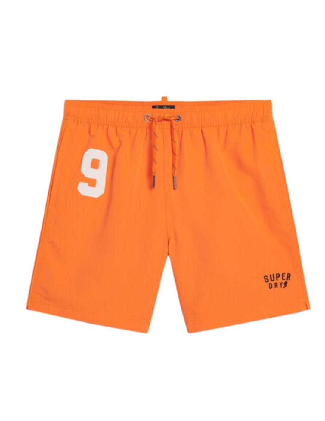 Bañador Superdry Polo naranja regular para hombre