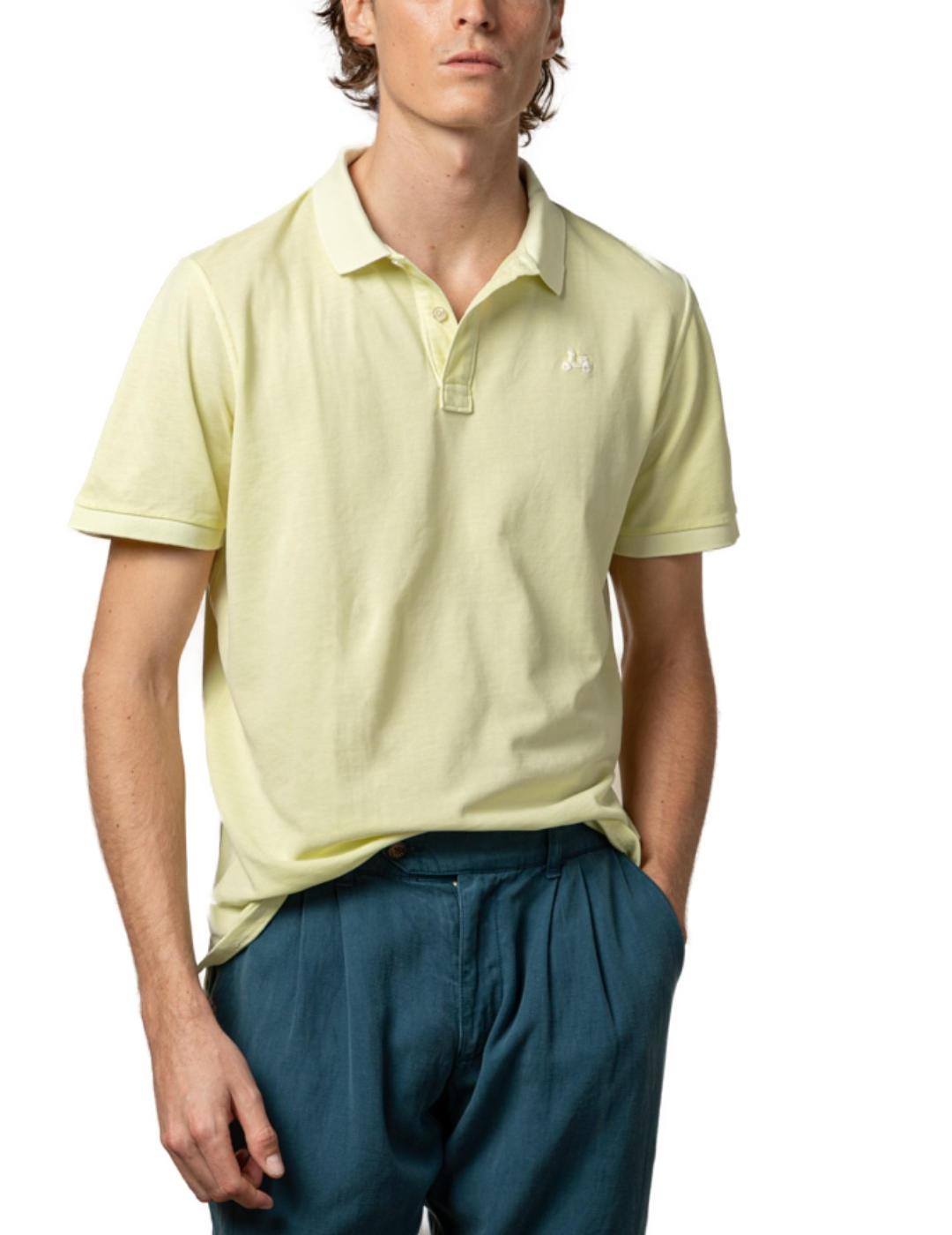 Polo Scotta Garment amarillo flúor manga corta para hombre