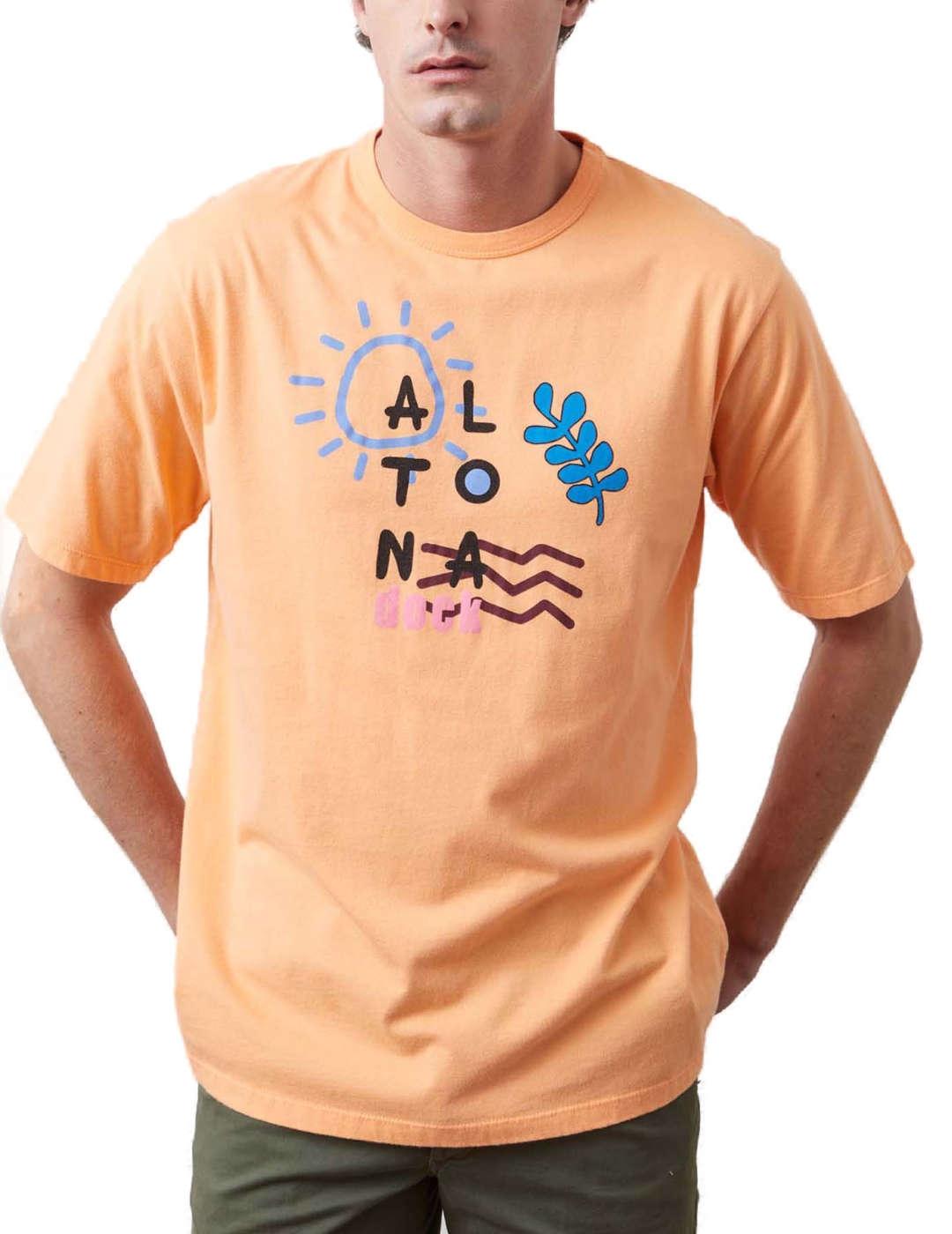 Camiseta Altonadock naranja manga corta para hombre