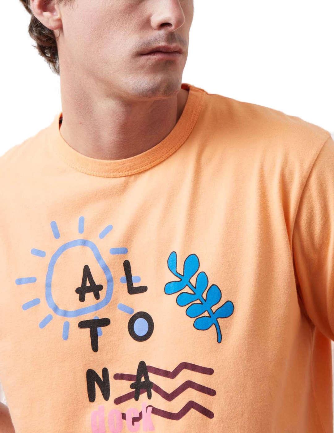 Camiseta Altonadock naranja manga corta para hombre