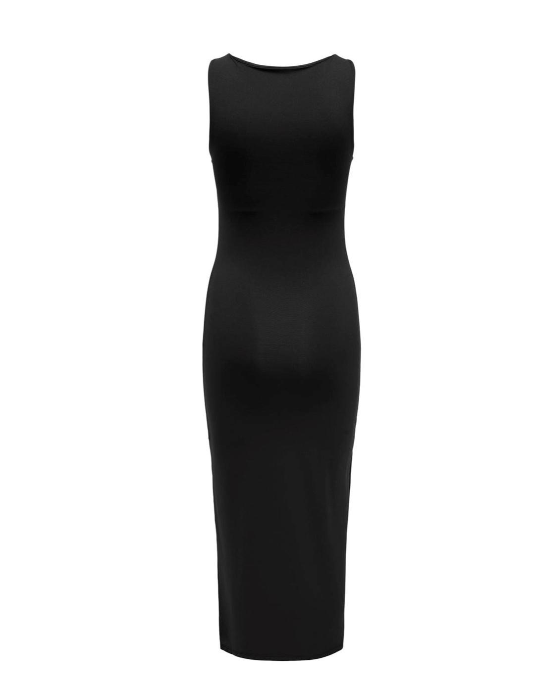 Vestido Only Lea largo negro de licra maga sisa para mujer