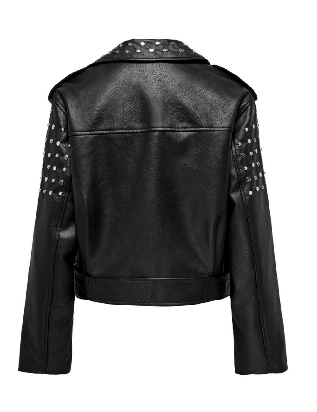 Chaqueta Only Destiny biker negra con tachuelas para mujer