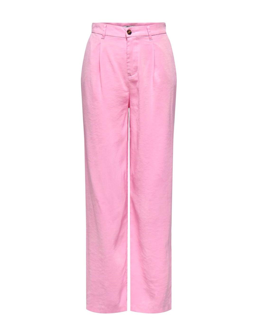 Pantalón Only Aris rosa chicle de tela para mujer