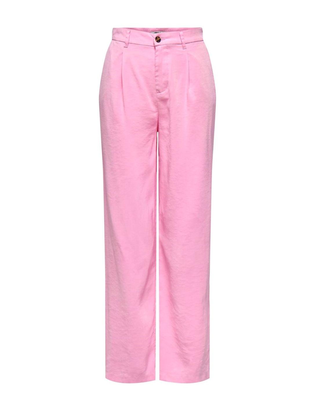Pantalón Only Aris rosa chicle de tela para mujer