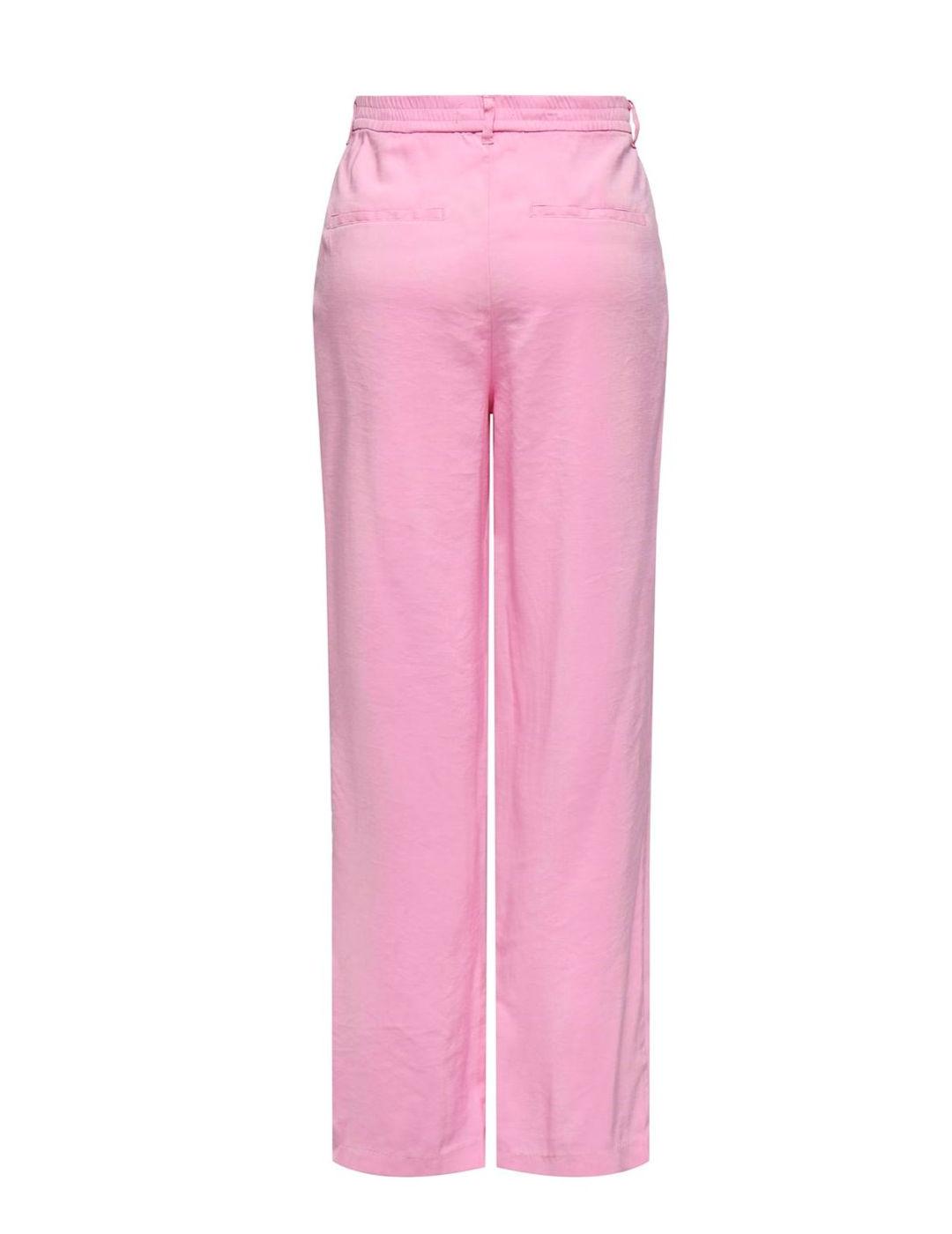 Pantalón Only Aris rosa chicle de tela para mujer