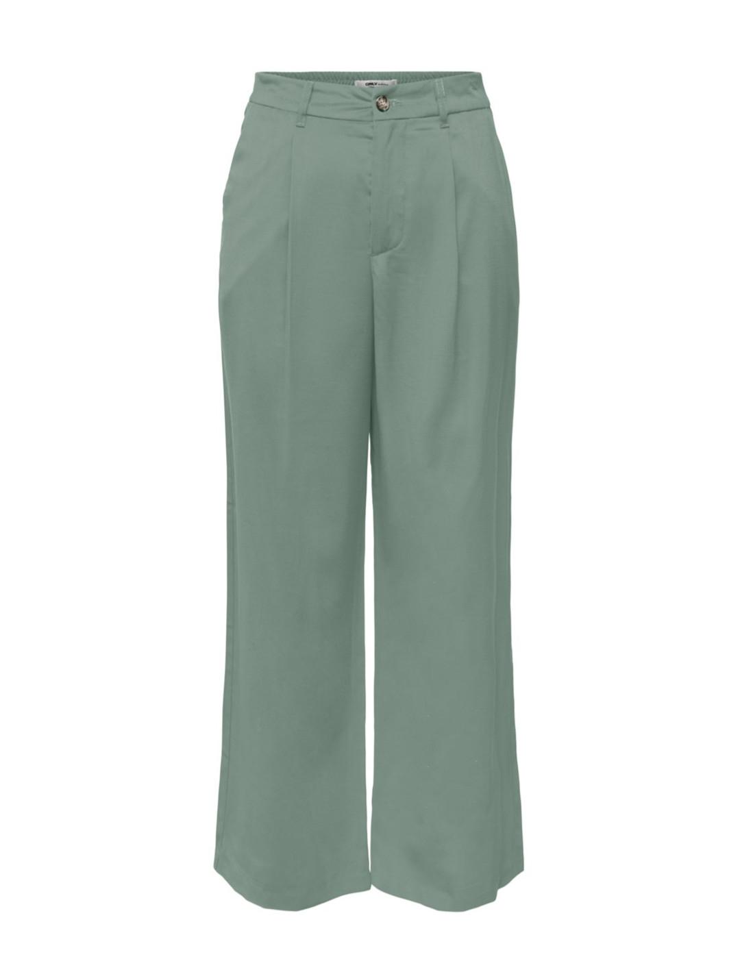 Pantalón Only Aris verde de tela para mujer