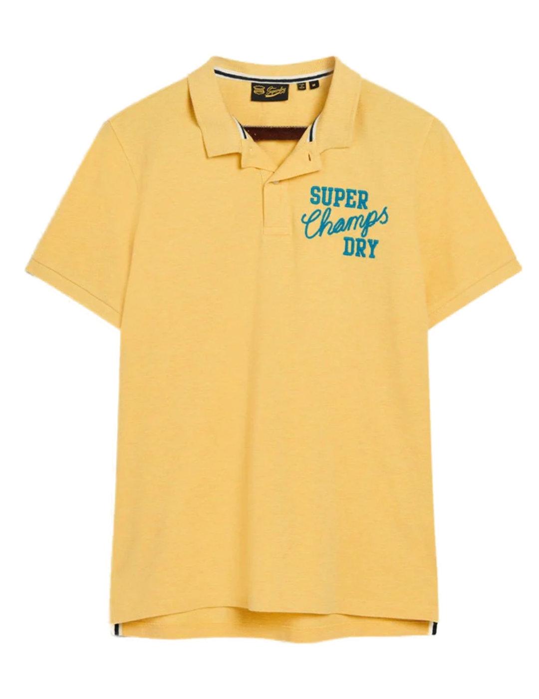 Polo Superdry Superstate amarillo manga corta para hombre
