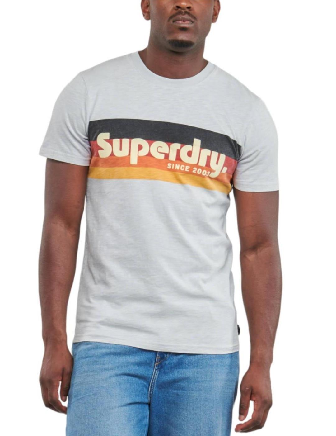 Camiseta Superdry Cali celeste manga corta para hombre