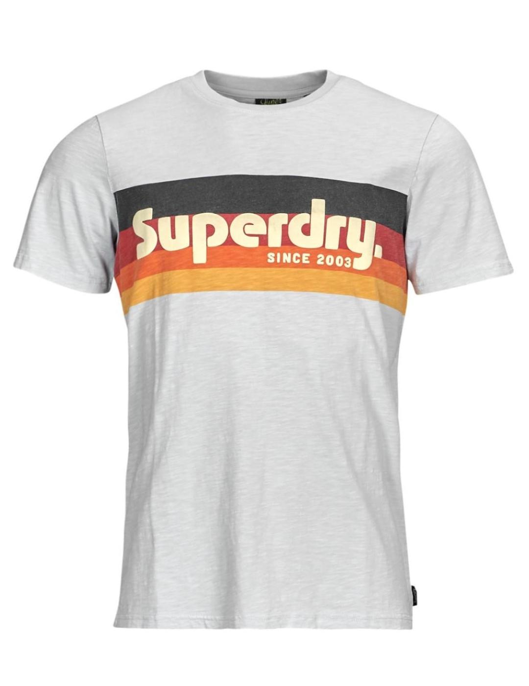 Camiseta Superdry Cali celeste manga corta para hombre