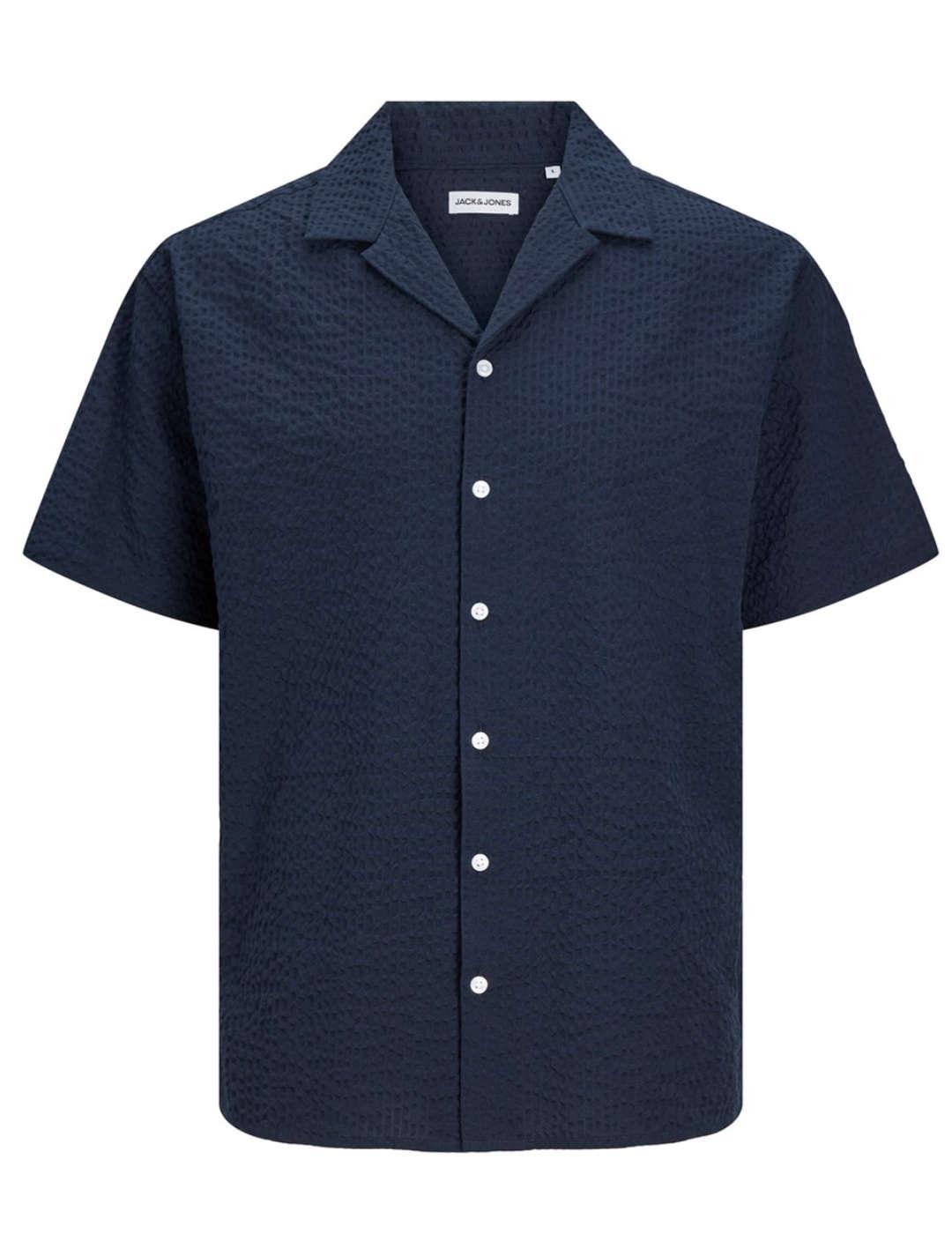 Camisa Jack&Jones Aydan marino manga corta para hombre