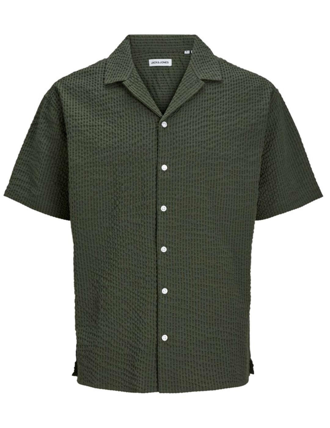 Camisa Jack&Jones Aydan verde de manga corta para hombre