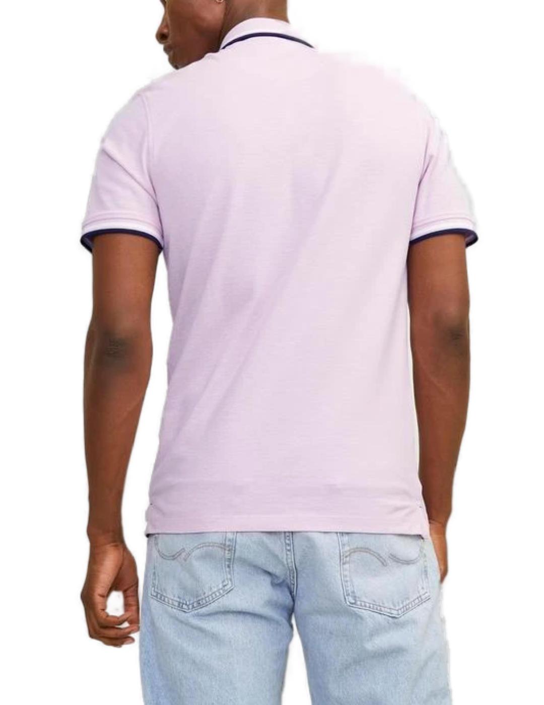 Polo Jack&Jones Paulos rosa manga corta para hombre