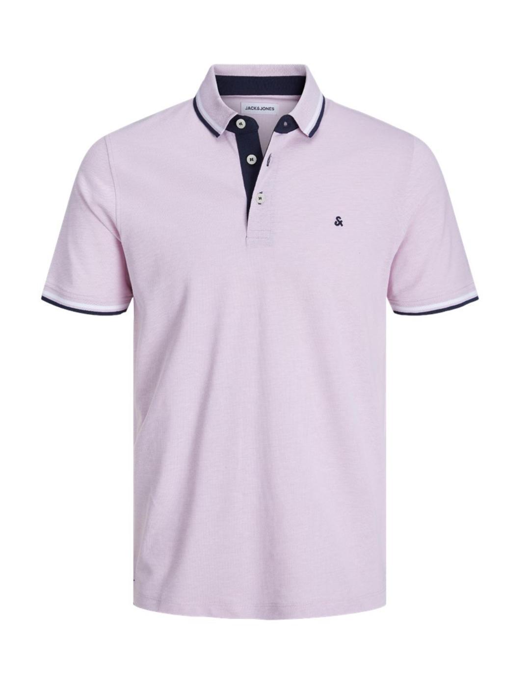 Polo Jack&Jones Paulos rosa manga corta para hombre