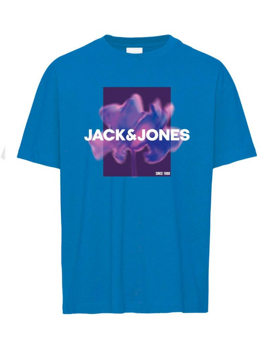 Camiseta Jack&Jones Florals azul manga corta para hombre
