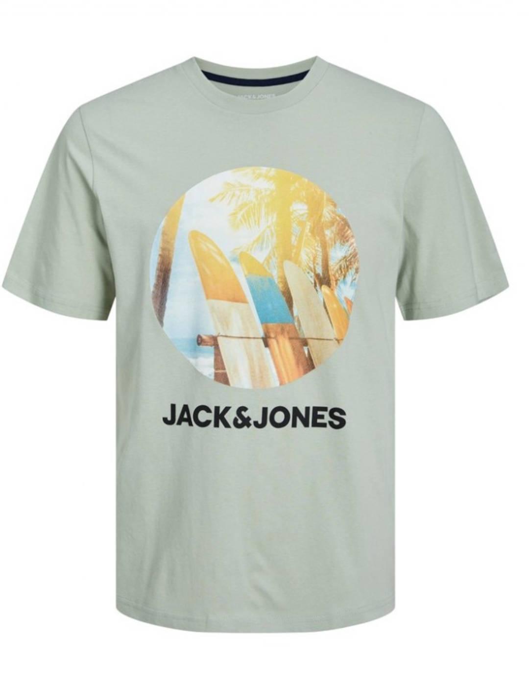 Camiseta Jack&Jones Navin verde manga corta para hombre
