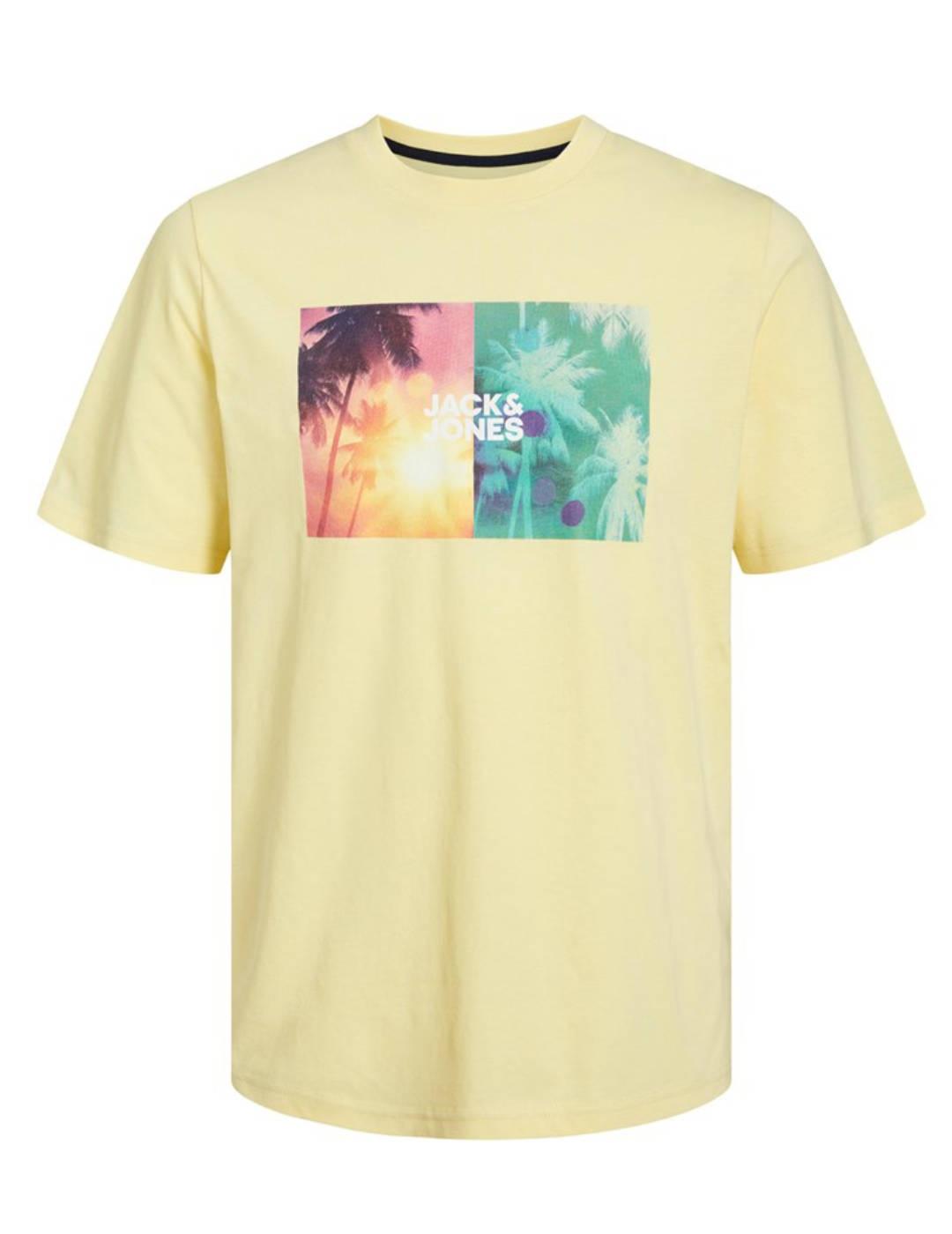 Camiseta Jack&Jones Navin amarillo manga corta para hombre