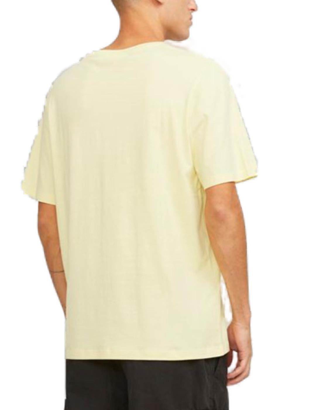 Camiseta Jack&Jones Organic amarilla manga corta de hombre