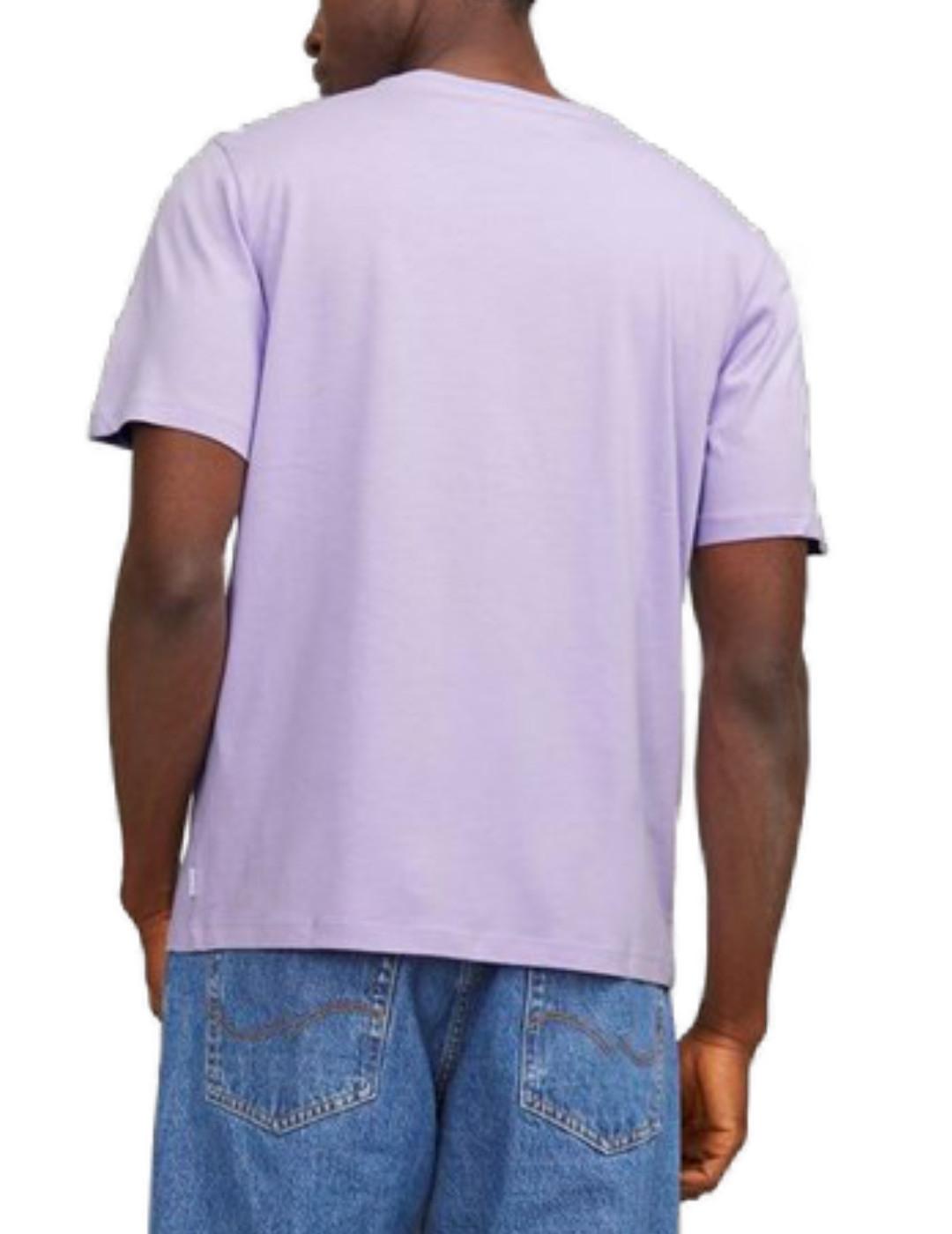 Camiseta Jack&Jones Organic lila manga corta de hombre