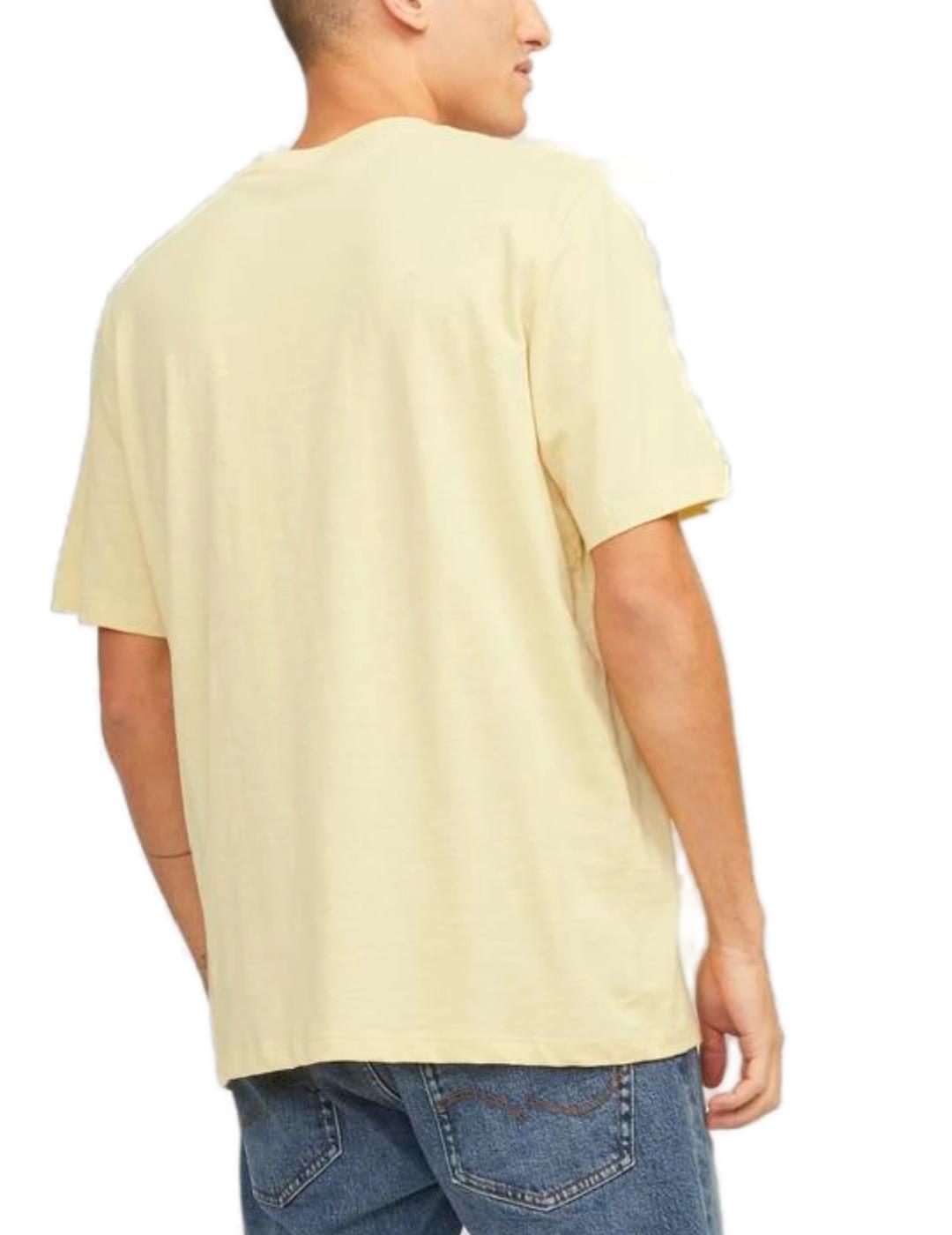 Camiseta Jack&Jones Lafayette amarilla manga corta hombre