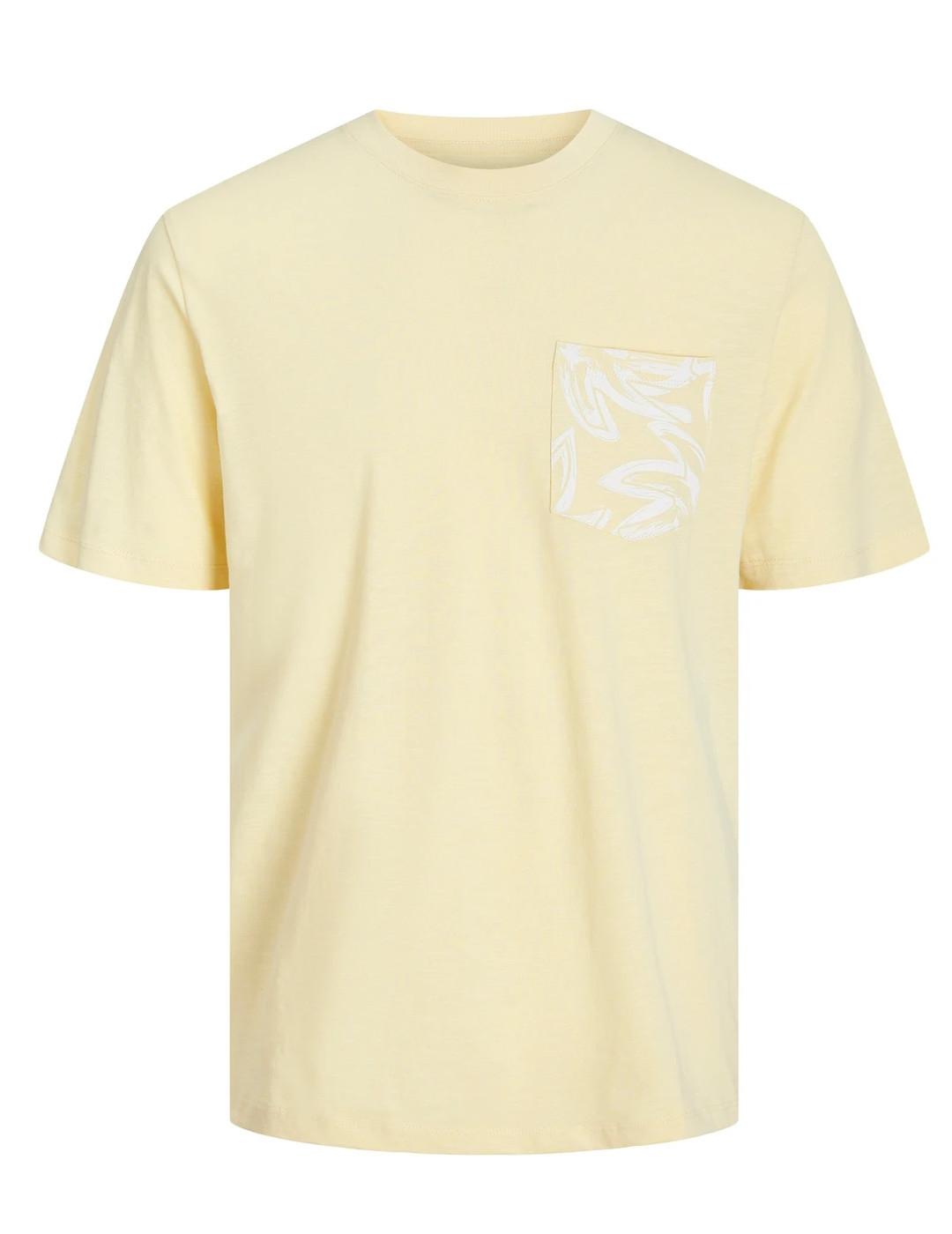 Camiseta Jack&Jones Lafayette amarilla manga corta hombre
