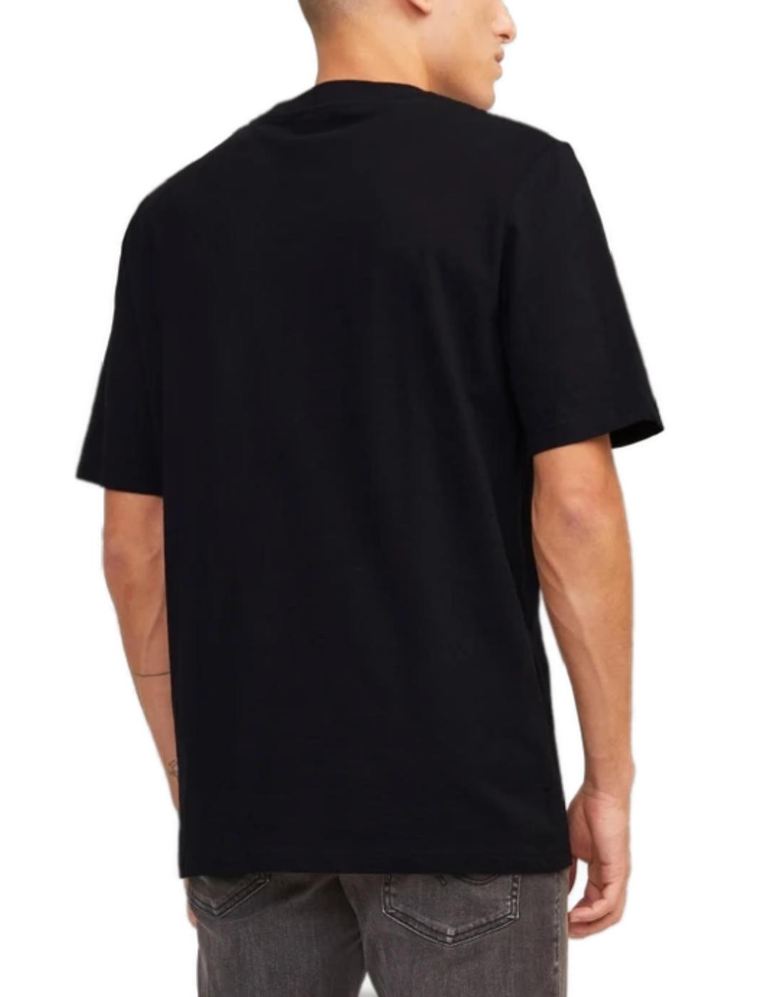 Camiseta Jack&Jones Lafayette negra manga corta de hombre