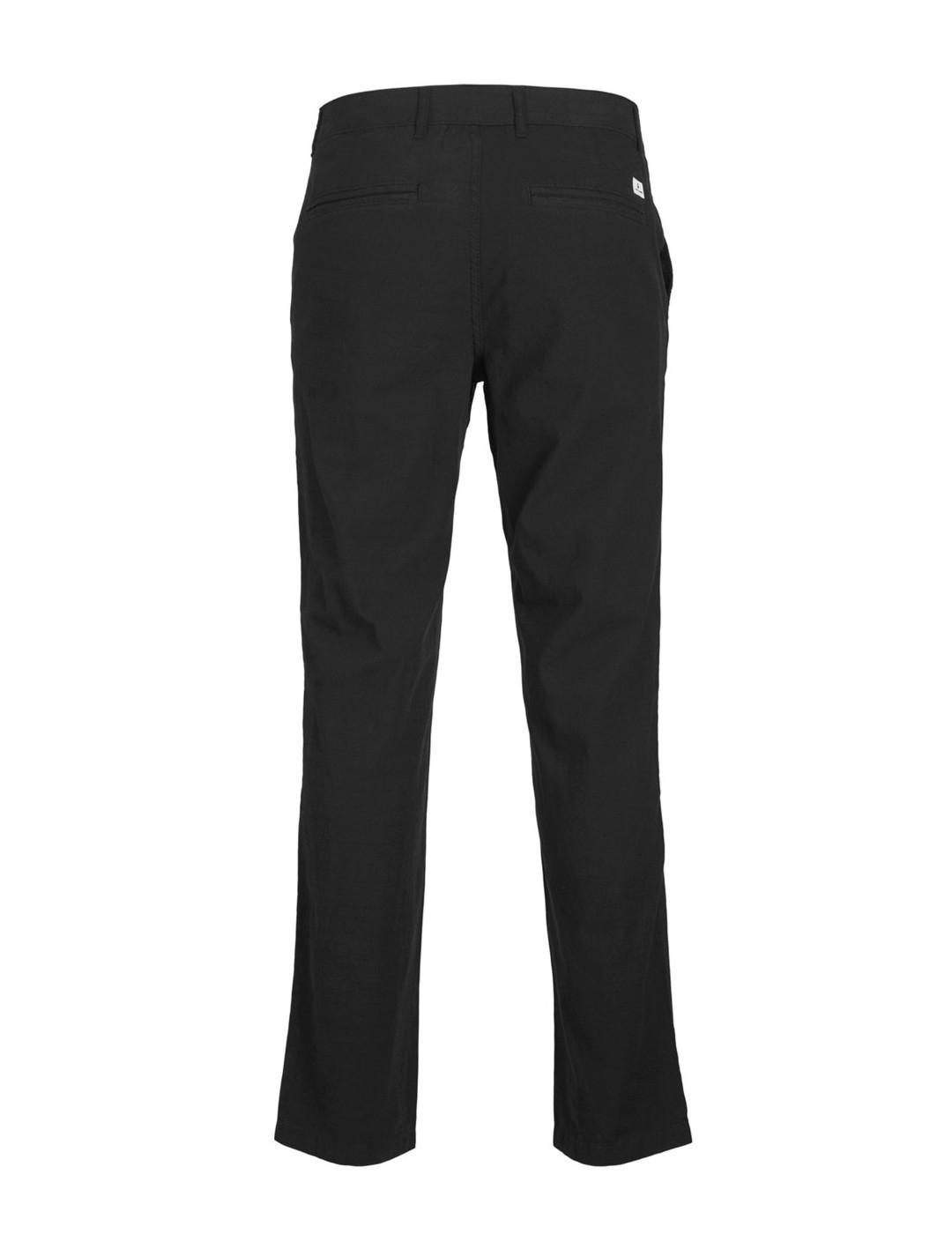 Pantalón chino Jack&Jones Ollie negro de lino para hombre