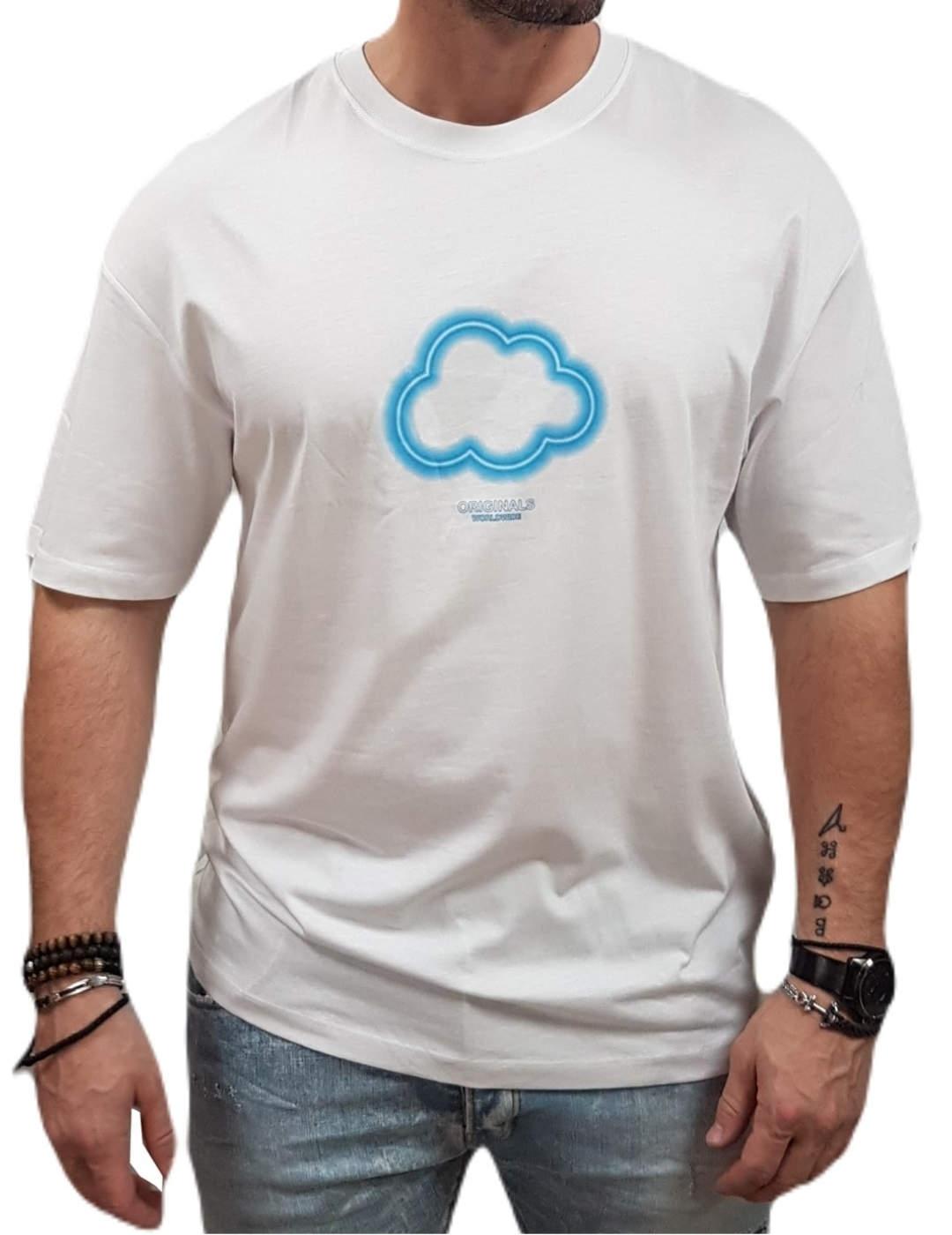 Camiseta Jack&Jones Vivid nube blanca manga corta de hombre