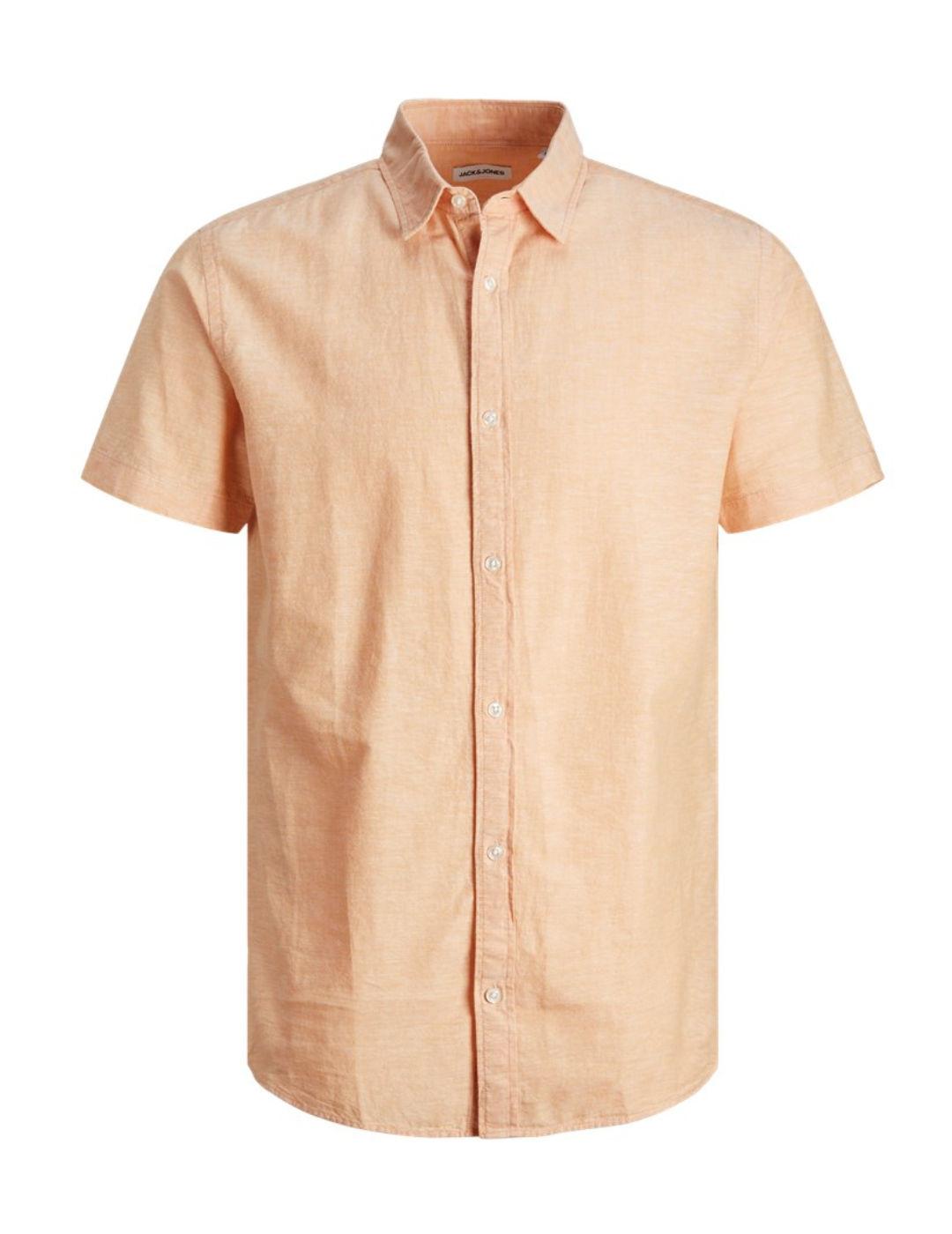 Camisa Jack&Jones Linen corta melocotón de lino para hombre