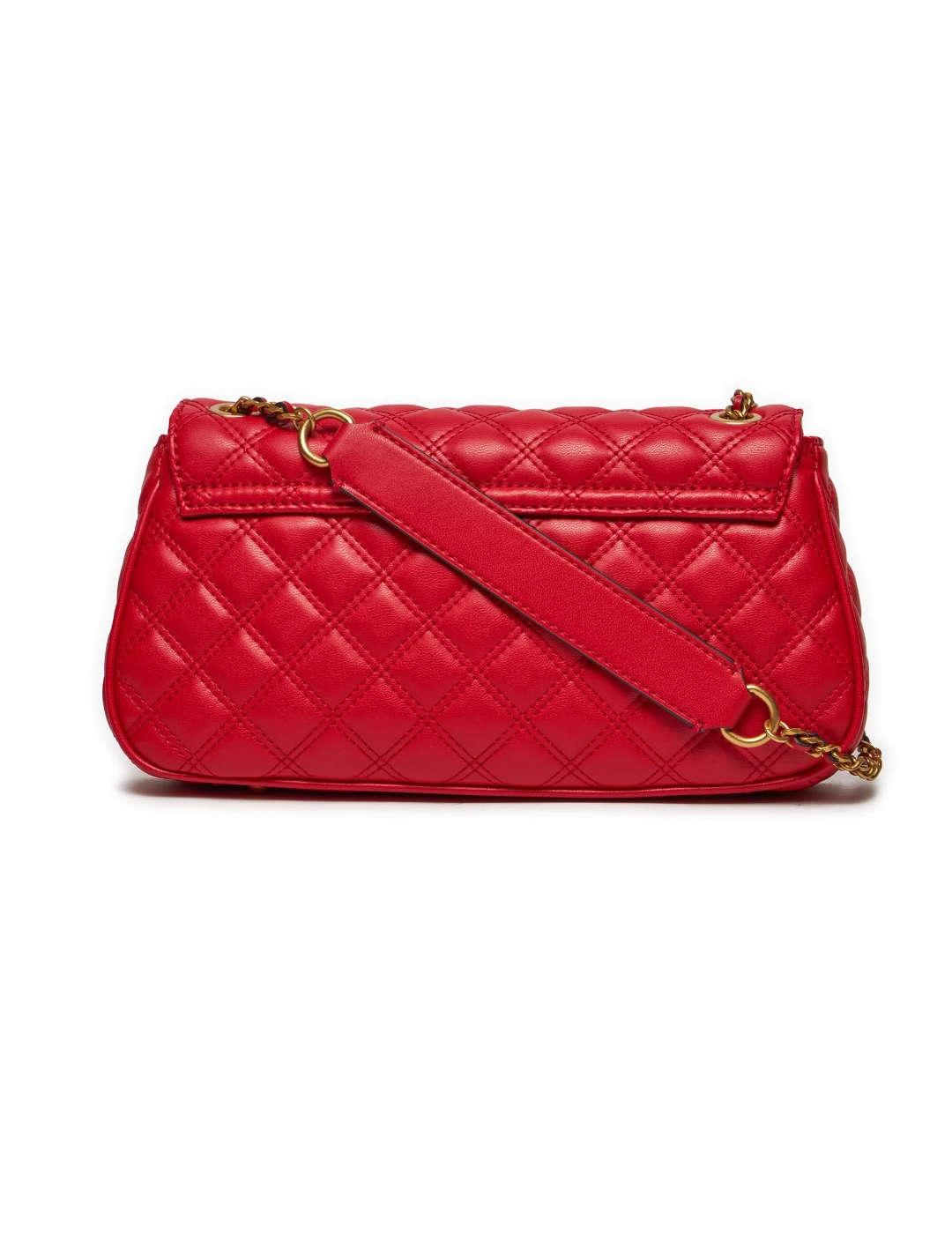 Bolso Guess Giully rojo guateado y solapa para mujer