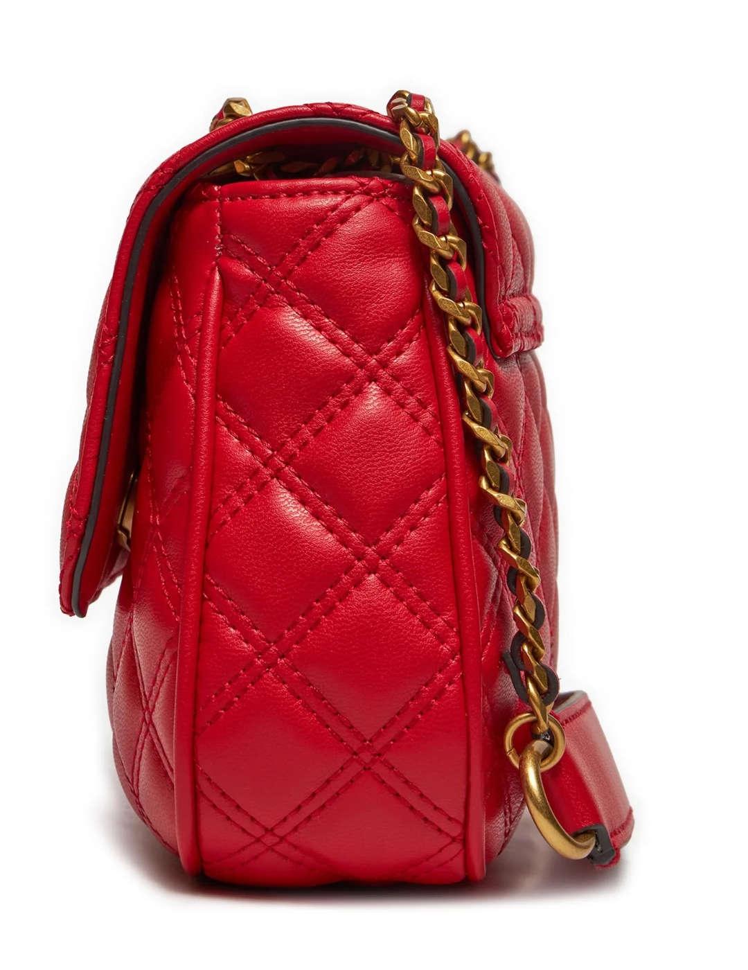 Bolso Guess Giully rojo guateado y solapa para mujer