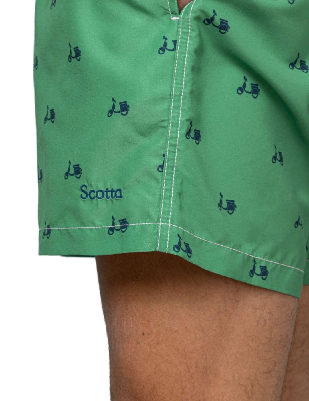 Bañador Scotta Logo verde regular bolsillos para hombre