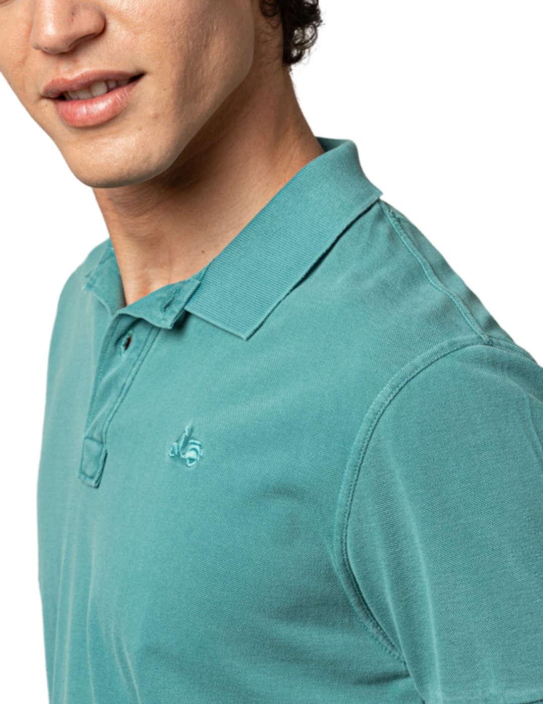 Polo Scotta Garment verde océano manga corta para hombre