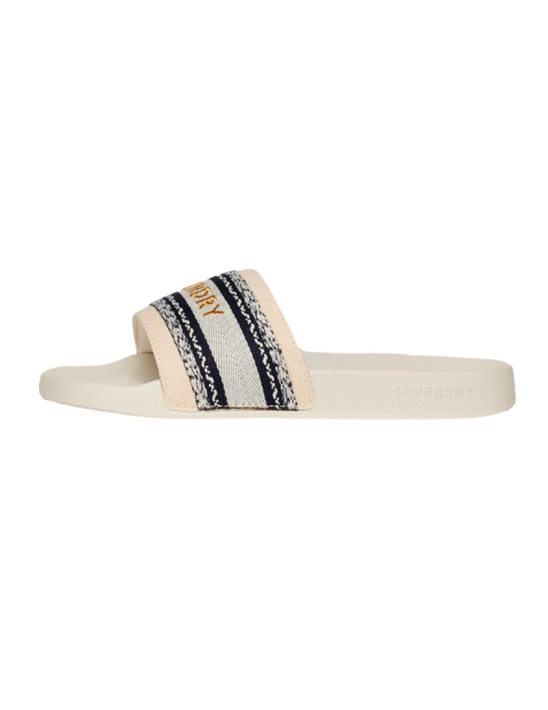 Sandalias Superdry Vegan beige y negro para mujer