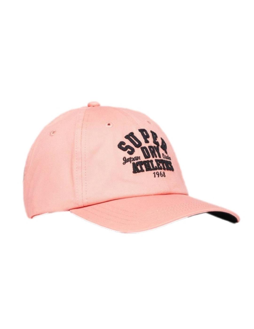 Gorra Superdry Baseball rosa con cierre ajustable para mujer