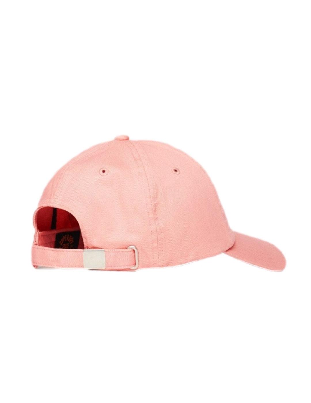 Gorra Superdry Baseball rosa con cierre ajustable para mujer