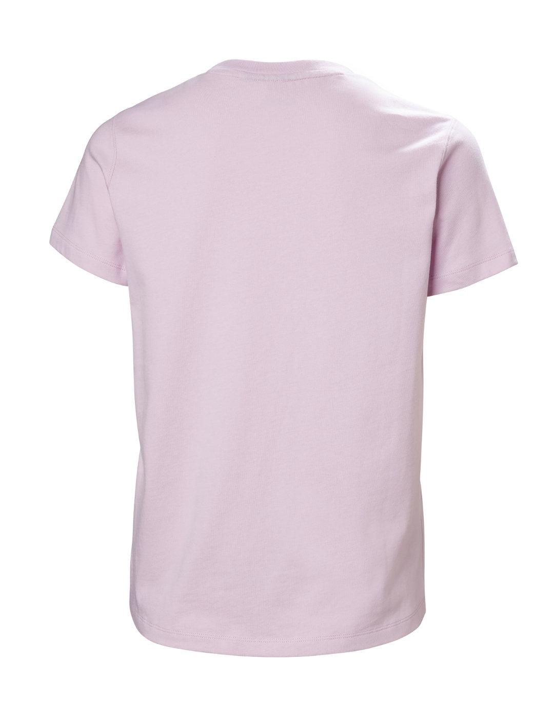 Camiseta Helly Hansen rosa logo tono manga corta para mujer