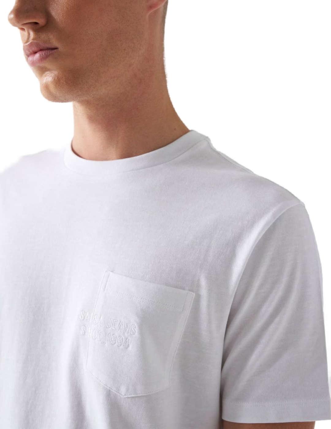 Camiseta Salsa con tinte vegetal blanca manga corta hombre